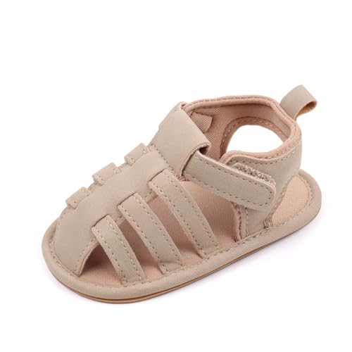 Infant Baby Boys Summer Beach Sandals Non Slip Soft Rubber Sole PU Leather Open-Toe First Walking Shoes