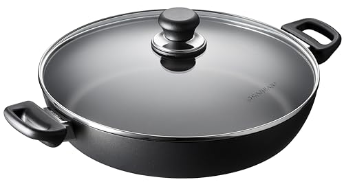 Scanpan Classic 12 1/2 inch (4.25 QT) Nonstick Chef Pan with Lid – Compatible with Gas and Electric Stovetops, Metal Utensil Safe, Oven Safe to 500°F, Dishwasher Safe