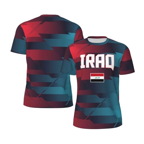 DABOYOZHZH Iraq Flag Cool Iraqans (30) Sports Jersey Mesh T-Shirt 3D Print for Running Cycling Soccer Tennis Fitness Climbing Shirts