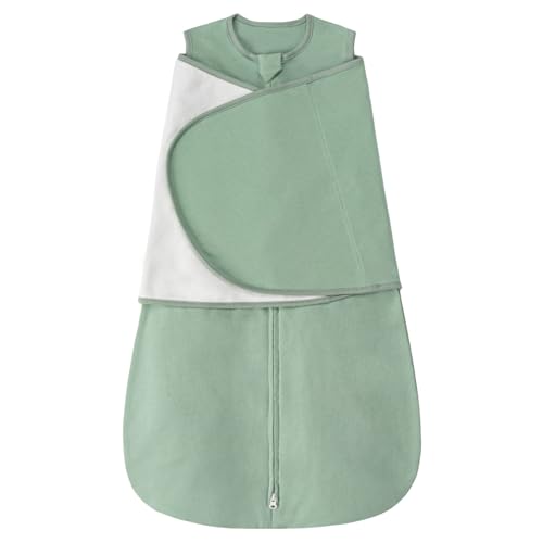 Image of ZIGJOY Sleep Sack Swaddle 1.0 TOG Baby Wearable Blanket 100% Cotton Baby Swaddle Blanket for Newborns 0-6 Months for Boy Girl, Green