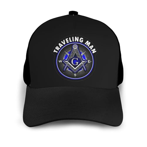 Masonic Shriner Freemason Compass Bonnets Curved Brim Mesh Baseball Cap Casual Sun Hat Unisex3