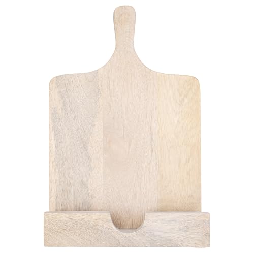 Soporte para libro de cocina Boston International de madera de mango blanco, 9x14"