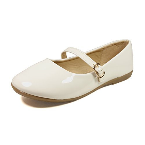 Nova Utopia Toddler Little Girls Dress Ballet Mary Jane Bow Flat Shoes,NF Utopia Girl NFGF060New White 8