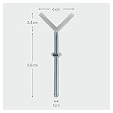 hauck 2er Set Y Spindel Adapter für Türschutzgitter & Treppengitter - Geeignet für runde Geländer bis 6 cm Durchmesser - M10 Gewinde - Zubehör für Kinderschutzgitter ohne Bohren