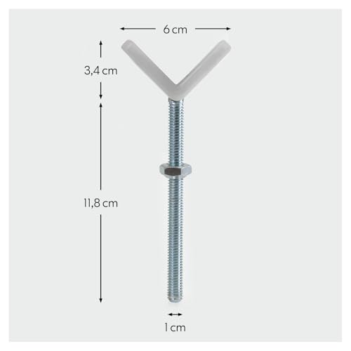 hauck 2er Set Y Spindel Adapter für Türschutzgitter & Treppengitter - Geeignet für runde Geländer bis 6 cm Durchmesser - M10 Gewinde - Zubehör für Kinderschutzgitter ohne Bohren