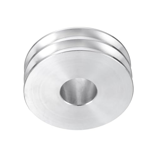 QUARKZMAN V-Typ Riemenscheibe 20mm Bohrung 60mm Außendurchmesser Doppelrillen Aluminiumlegierung Keilriemenscheibe für Motorwellen-Bohrmaschine 6mm(1/4) PU-Formgürtel