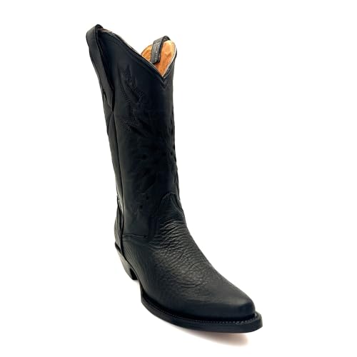 Women’s Genuine Leather Pointed Toe Mid Calf Western Boots2