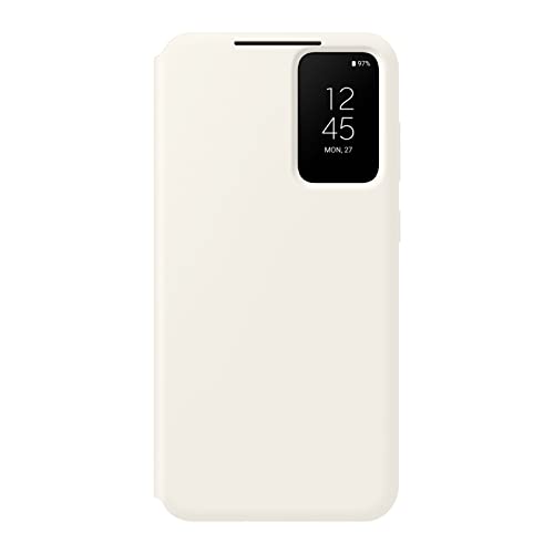 Image of SAMSUNG Galaxy S23+ S-View Wallet Phone Case, Protective Cover w /Card Holder Slot, Finger Tap Clear Window, US Version, EF-ZS916CUEGUS, Cream
