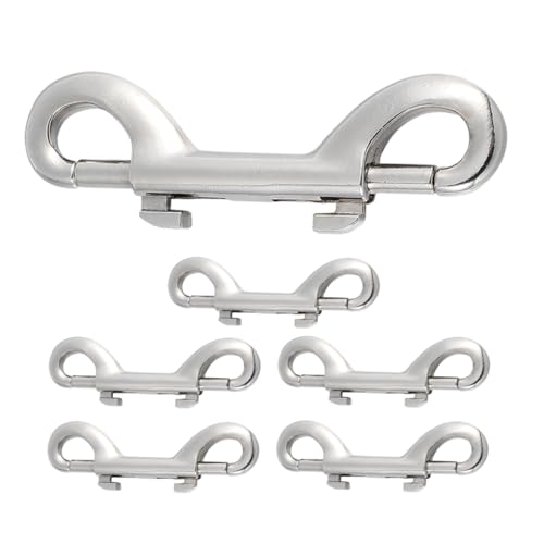 SOLUSTRE Double-Ended Snap Clips for Dog Leash Metal Snap Hooks 6pcs Dog Harness Buckle Heavy Duty for Pet Leash and Outdoor Activities