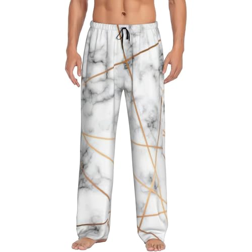 Pantalon de pyjama pour homme avec poches et cordon, tissu léger Noir L