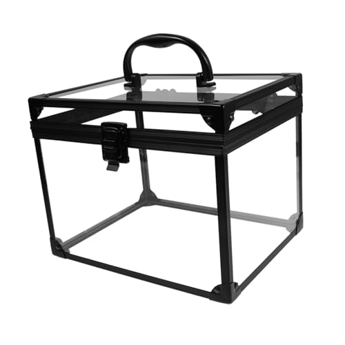 Boîte de rangement transparente avec cadenas et étagère décorative