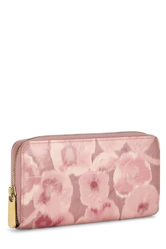 Pre-Loved Pink Monogram Vernis Ikat Flower Zippy Continental, Pink2