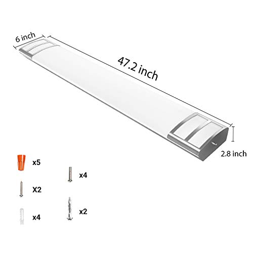 AntLux 4FT LED Flush Mount Puff Lights, 40W 4500LM, 4000K Neutral White, 48 Inch Linear LED Kitchen Ceiling Lighting Fixtures for Laundry, Craft Room, Fluorescent Light Replacement, ETL Certified