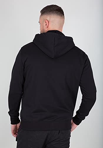 Alpha Industries Herren Basic Zip Hoody Sl Kapuzensweat Für Kapuzenpullover, Schwarz, M EU