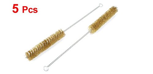 Image of uxcell 5pcs 25mm Dia Brass Wire Tube Brush Cleaning Tool 30cm Length