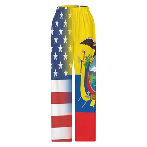 American And Ecuador FlagChildren's Casual Pajamas120CM3