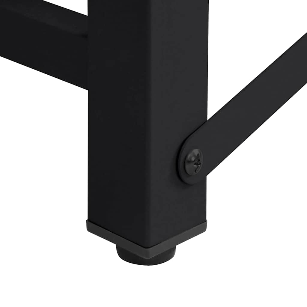 Waschmaschinen-Podest aus Stahl Schwarz 124,5 x 61,5 x 32,5 cm 2-teiliges Untergestell für Waschküche mit verstellbaren Füßen, Antivibration und verbesserter Ergonomie