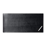 DACASSO Bonded Leather No Core Rollable Desk Mat/Pad - Luxury Leather Desk Blotter for Writing - Executive Desk Surface Protector - (Black, 36” x 17”)