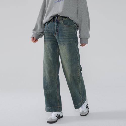 Lassie Alpha F102 Women's High Waisted Wide Leg Jeans - Vintage Washed Stretch Denim2