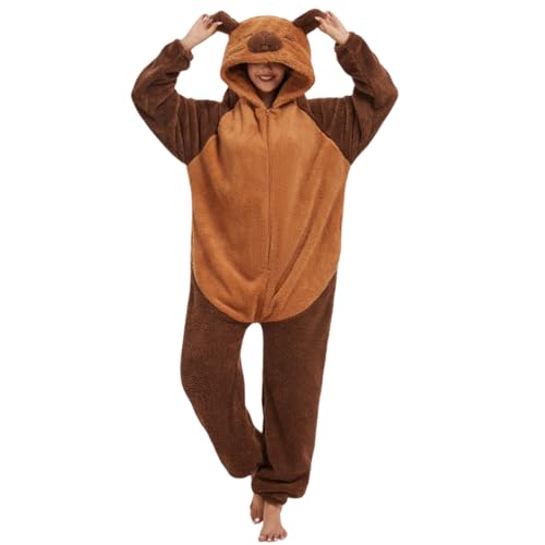 Luojida Combinaison Unisexe Adulte Pyjama Onesies Animal Cosplay Panda Deguisement Deguisement Halloween Femme Homme a Capuche Zip Kigurumi Halloween...