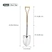 Berry&Bird Shovels for Digging, 43’’ Round Spade Heavy Duty Shovel with Wooden D Handle Stainless Steel Snow Shovel Garden Shovel Yard for Transplanting & Outdoor