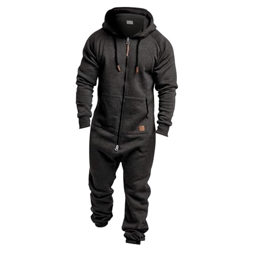Men's Fleece Hooded Jumpsuit Onesie Romper