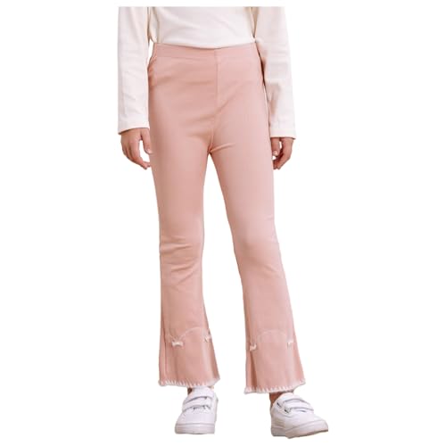 JEYPINMI Toddler Girls Ruffle Leggings Flare Leg Pants Stretchy Bootcut Trousers Wide Leg Sweatpants3