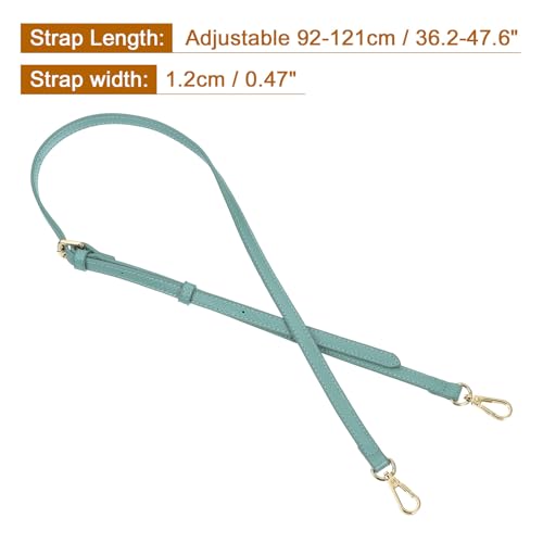Image of uxcell Leather Bag Strap Replacement Adjustable Crossbody Bag Straps Conversion for Shoulder Bag Handbag Purse, Blue, Gold Buckle