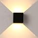 Produktbild ETiME 7W LED Wandleuchte Außen Wandlampe Wasserdicht Mit Einstellbar Abstrahlwinkel IP65 Design Wandbeleuchtung Warmweiß (Schwarz 7W)