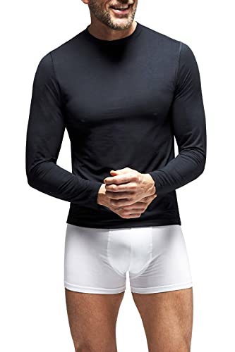 HEAT HOLDERS Men's Ultra LITE™ Base Layer Top - Soft Thermal Long Sleeve Shirt - Cold Weather Gear - Moisture Wicking + Flat Comfort Seams | Black/L