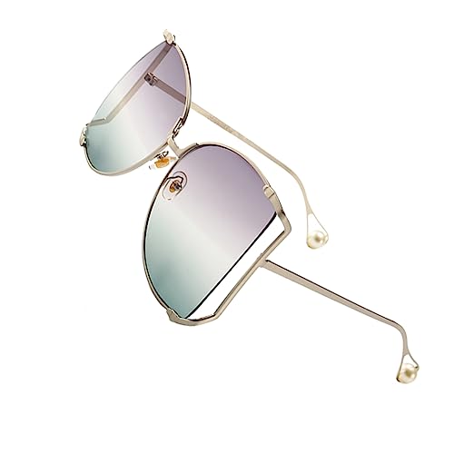 SHERCHPRY Fashion Metal Sunglasses Polarized Uv400 Women's Eyewear Trendy Style Glasses Grey Lens