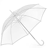 GOODS+GADGETS Parapluie transparent, parapluie blanc en bâton Ø 100 cm; Parapluie élégant en transparent   The Fashion Highlight (Parapluie canne)