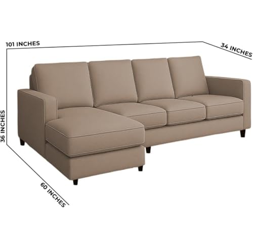 Image of The MM Furniture store Premium Fabric Sofa - Champagne (5 Seater - LHS)