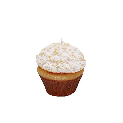 Edg Set 2 Candele Decorative Natalizie A Forma Di Cupcake Artificiale Marrone 8X8 Cm