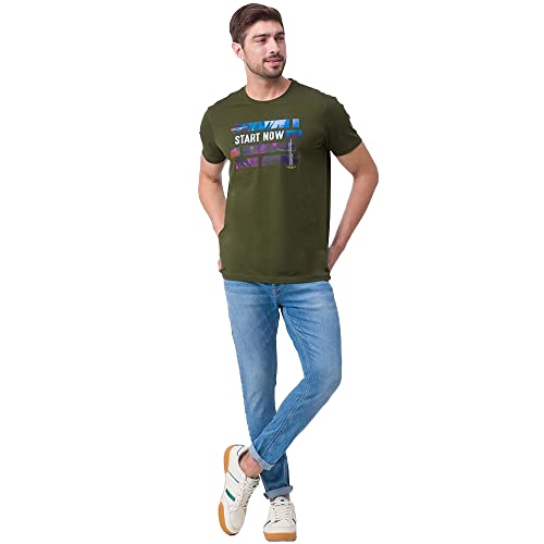 Image of Spykar Light Wash Cotton Stretch Tapered Fit Mens Jeans (Blue, 32)