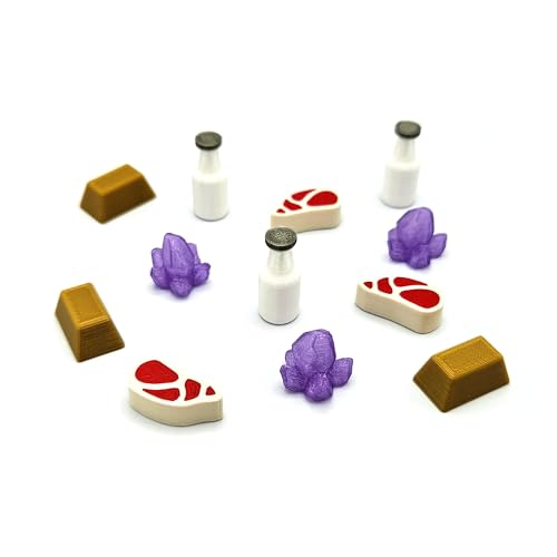 Tokens de recursos para Wyrmspan y accesorios de mesa 3D con piezas de carne leche y cristal