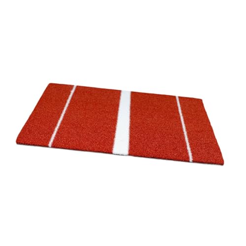 Menolana Golf Hitting Mat Golf Practice Mat Golf Gear Realistic Grass Portable Training Equipment Golf Mat for Indoor Yard Office Home, Red