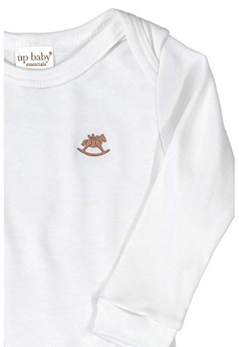 Body Manga Longa Básico, Up Baby, Bebê unissex, Branco Especial, P