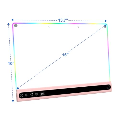 16 Inch LED Drawing Board for Kids Rechargeable Pink 5 Music Modes 14 Light Effects - image 9