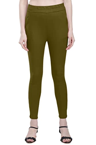 Image of Plus Size Slub Lycra Trouser Cigarette(Pencil) Pants Sizes(26 to 44)