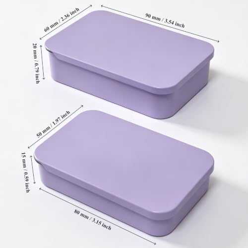 Image of Goodma 24-Pack Slide Top Rectangular Metal Tin Containers, Purple