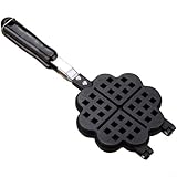 Advokingtap Waffeleisen, Herzform, für Haushalt, Küche, Gas, antihaftbeschichtet, verbrühungssicher, bequemer Griff, Pressplatte, Backwerkzeug (B)