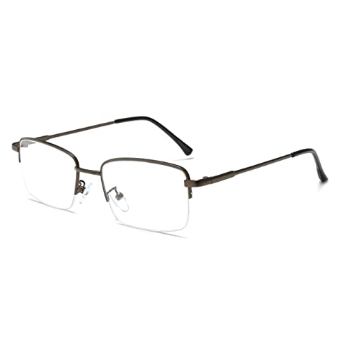 Image of LJCZKA Half Rimless Blue Light Blocking Glasses Women Men Fresh Rectangle Computer Business Glasses
