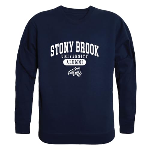 W Republic Stony Brook University Seawolves Alumni Fleece Crewneck Sweatshirts - Navy, Large