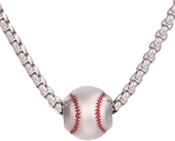 Baseball necklace | softball fastpitch charm, silver baseball pendant, coach player fan gift, sport ball, team accessory