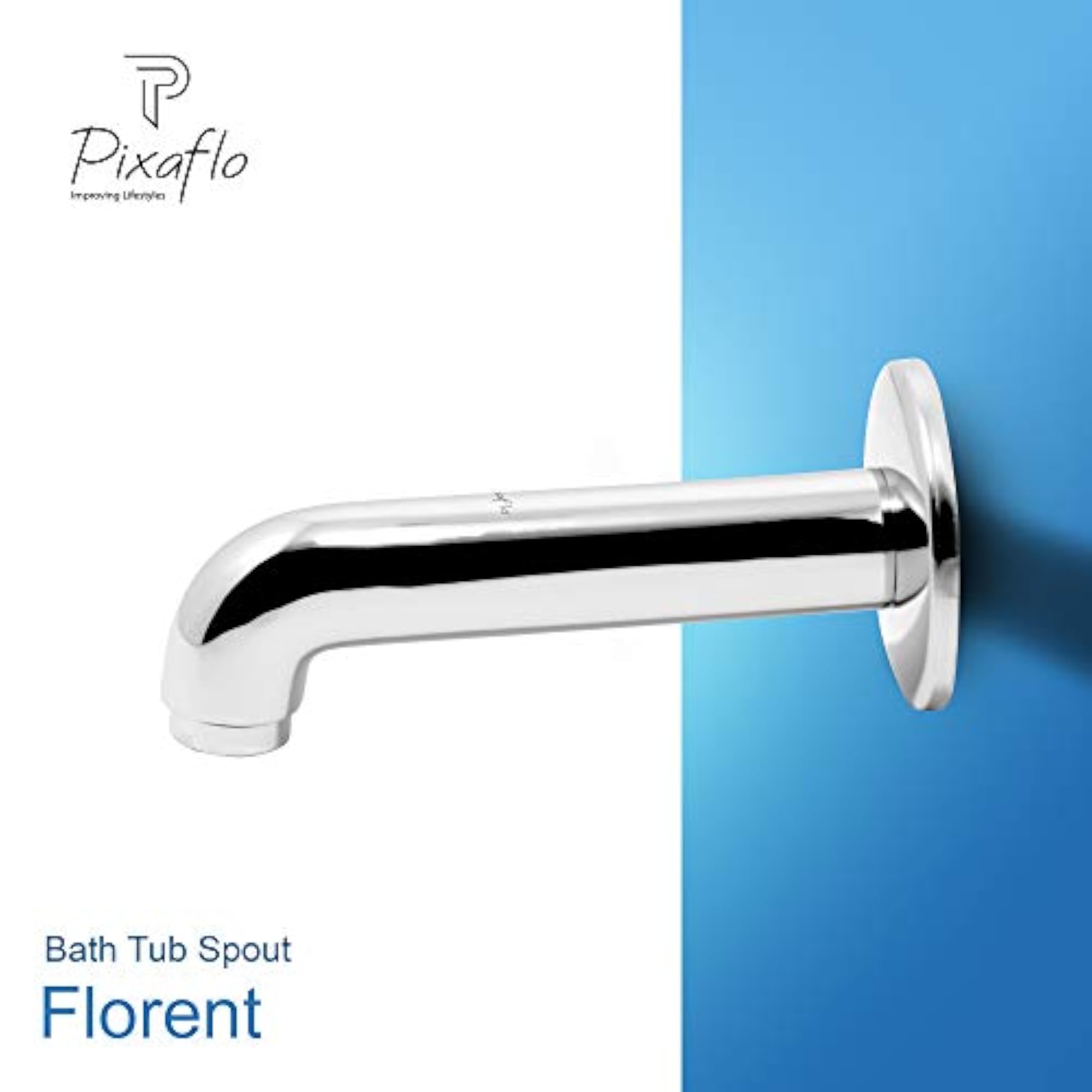Florent Brass Bath Tub Plain Spout with Wall Flange