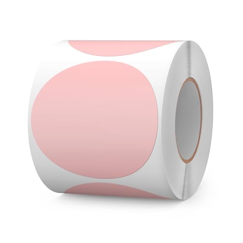 Étiquettes autocollantes rondes rose 76mm en vinyle imperméable à l'eau