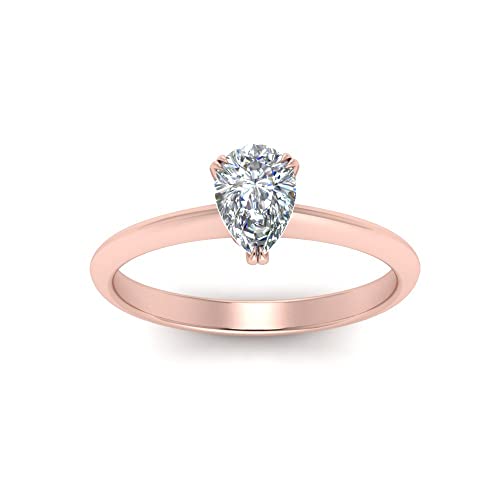 Bague diamant conique or rose, le cadeau de fiançailles idéal en taille 47 à 70