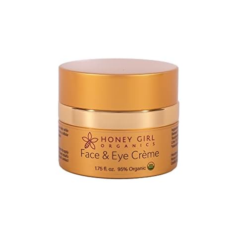 Honey Girl Organics Face & Eye Crème, USDA Certified Organic Facial Moisturizer & Under Eye Cream for Wrinkles, Dark Circles and Puffiness w/Hydrating Honey, Beeswax, Essential Oils & EVOO. 1.75oz Cover