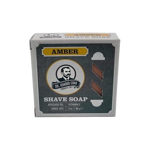 Col. Ichabod Conk Men's Amber Shaving Soap Shave Bar Sm Cover
